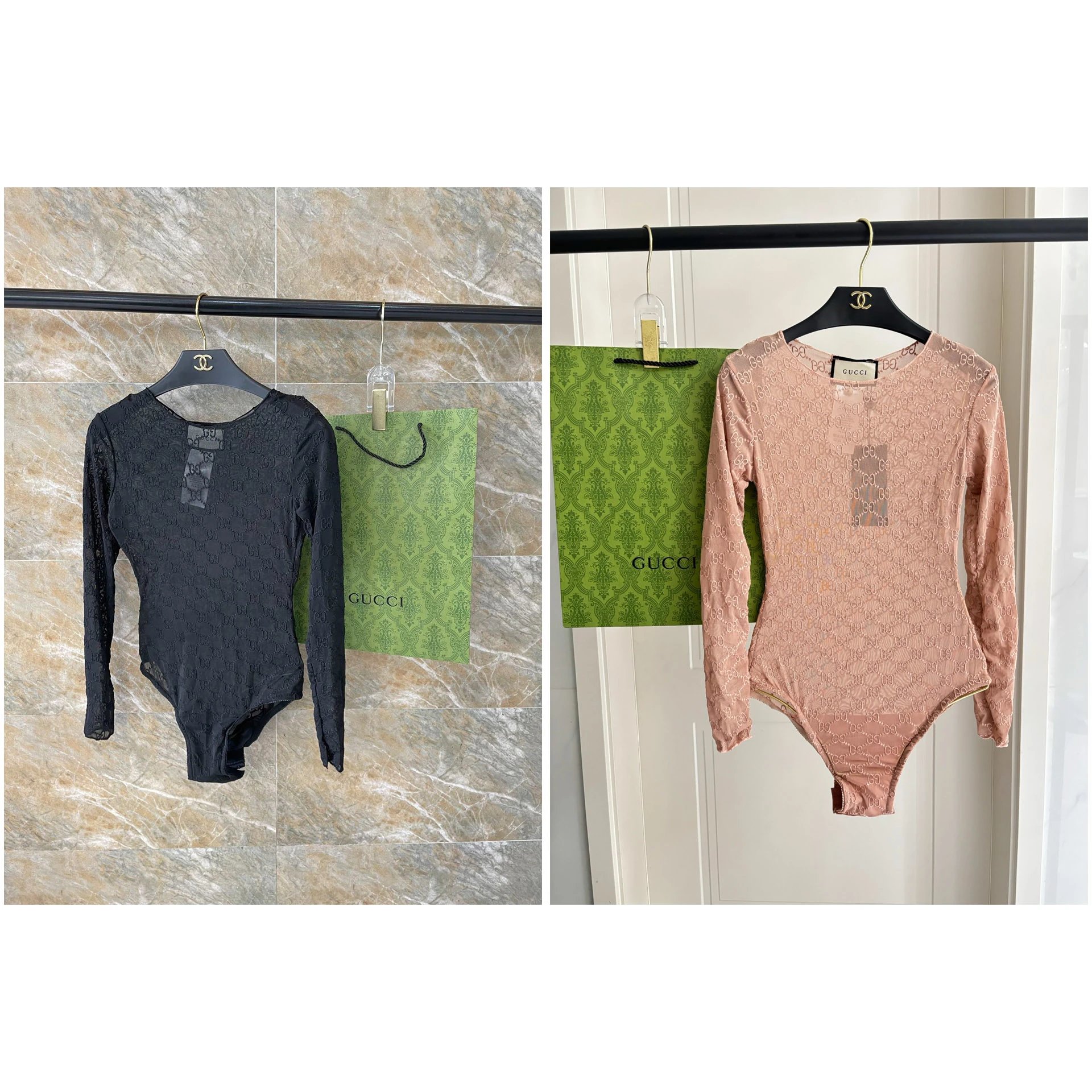 Gucci GG Supreme Sheer Long-Sleeve Bodysuit [2 styles], listing image